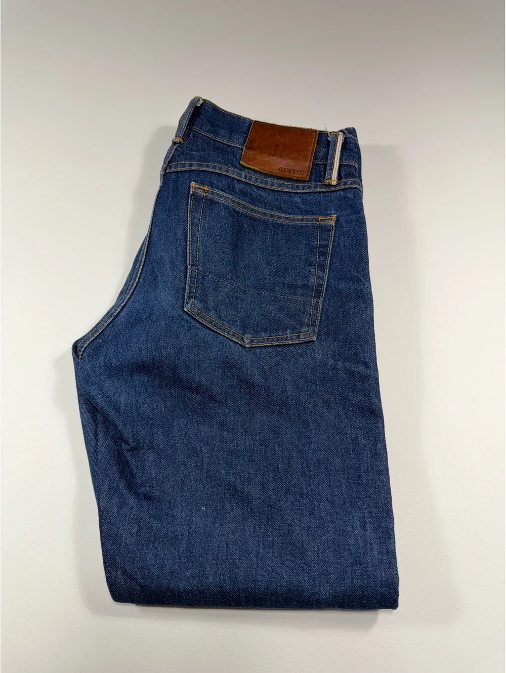 Gustin Selvedge Jeans Mens 32x30 Straight Dark Wash Made in USA Denim